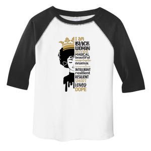 I Am Black Woman Powerful Magical Beautiful For Black History Month Gift Toddler Fine Jersey T-Shirt