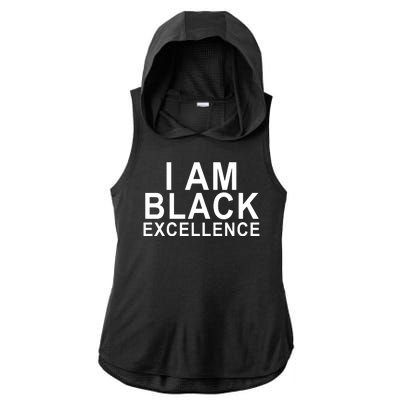 I Am Black Excellence Ladies PosiCharge Tri-Blend Wicking Draft Hoodie Tank