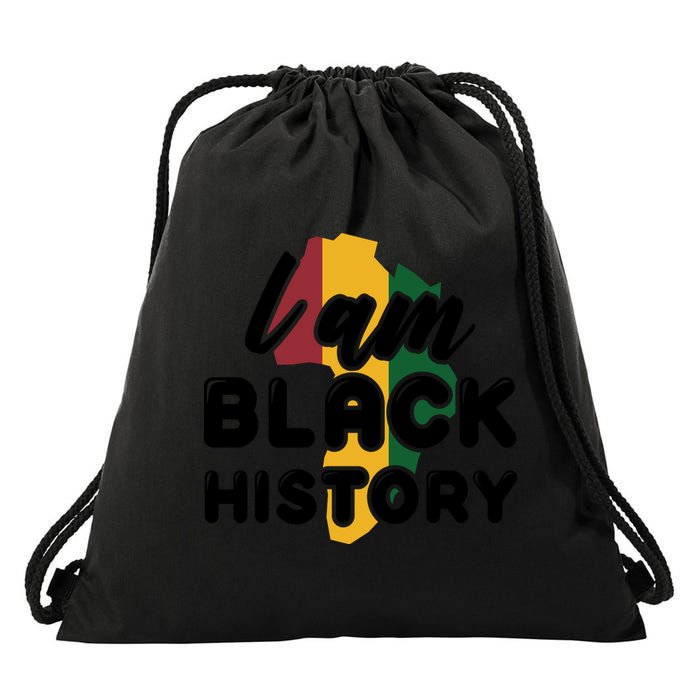 I Am Black History For Boy Black History Month Drawstring Bag