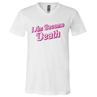 I Am Become Death In Pink Barbenheimer V-Neck T-Shirt