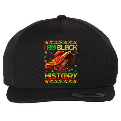 I Am Black History Month African American Afro Wo Wool Snapback Cap
