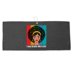 I Am Black History Melanin African American Juneteenth Gift Large Microfiber Waffle Golf Towel