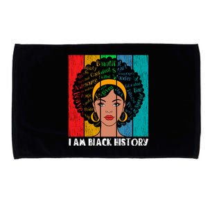 I Am Black History Melanin African American Juneteenth Gift Microfiber Hand Towel