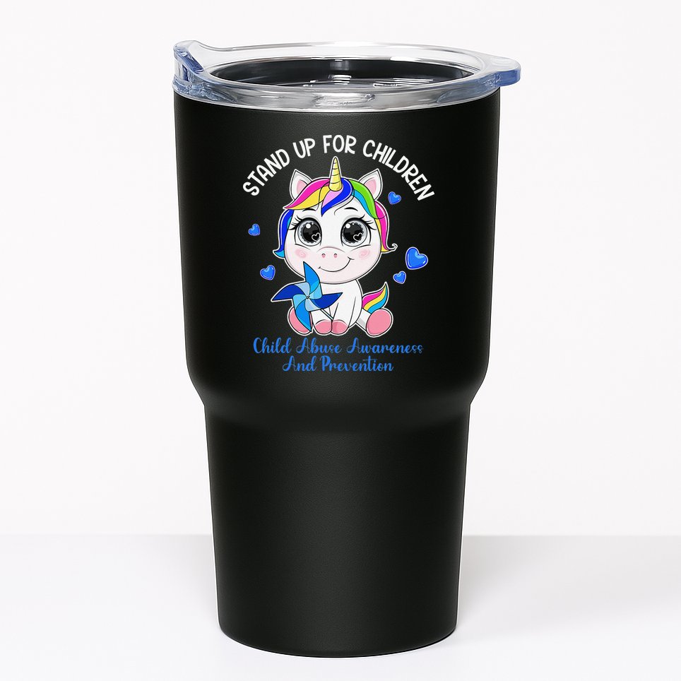 In April Blue Gnome Child Abuse Prevention Awareness Tumbler