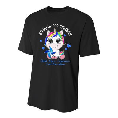 In April Blue Gnome Child Abuse Prevention Awareness Youth Performance Sprint T-Shirt