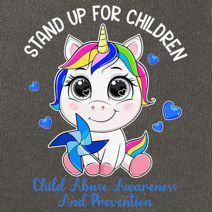 In April Blue Gnome Child Abuse Prevention Awareness Cotton Canvas Backpack