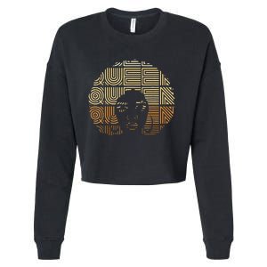 I Am Black History Month African American Queen Cropped Pullover Crew