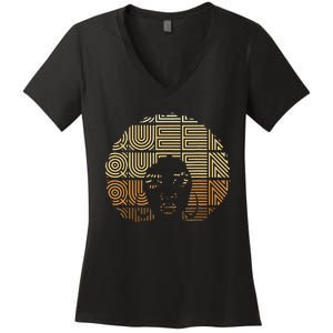 I Am Black History Month African American Queen Women's V-Neck T-Shirt