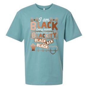 I Am Black Every Month Juneteenth Blackity Black History Gift Sueded Cloud Jersey T-Shirt