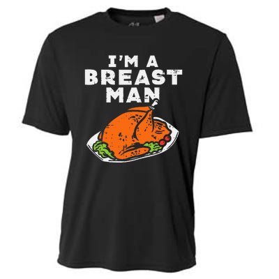 Im A Breast Man Turkey Thanksgiving Dinner Cooling Performance Crew T-Shirt