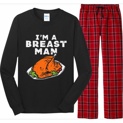 Im A Breast Man Turkey Thanksgiving Dinner Long Sleeve Pajama Set