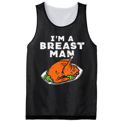 Im A Breast Man Turkey Thanksgiving Dinner Mesh Reversible Basketball Jersey Tank