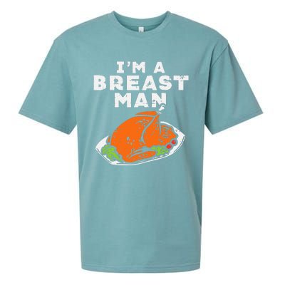 Im A Breast Man Turkey Thanksgiving Dinner Sueded Cloud Jersey T-Shirt