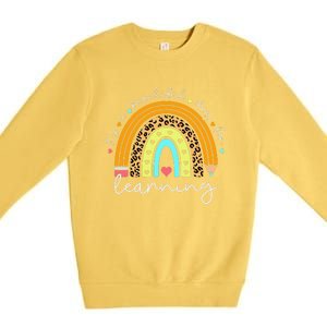 It's A Beautiful Day For Learning Rainbow Teacher Students Premium Crewneck Sweatshirt