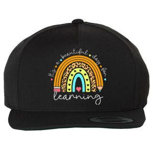 It's A Beautiful Day For Learning Rainbow Teacher Students Wool Snapback Cap