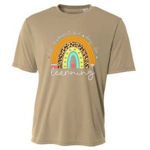 It's A Beautiful Day For Learning Rainbow Teacher Students Cooling Performance Crew T-Shirt