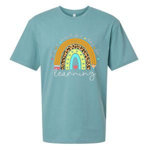 It's A Beautiful Day For Learning Rainbow Teacher Students Sueded Cloud Jersey T-Shirt