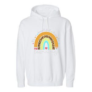 It's A Beautiful Day For Learning Rainbow Teacher Students Garment-Dyed Fleece Hoodie