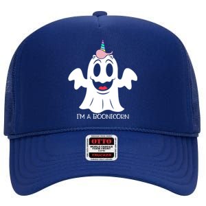 Im A Boonicorn Cute Unicorn Ghost Halloween Gift High Crown Mesh Back Trucker Hat