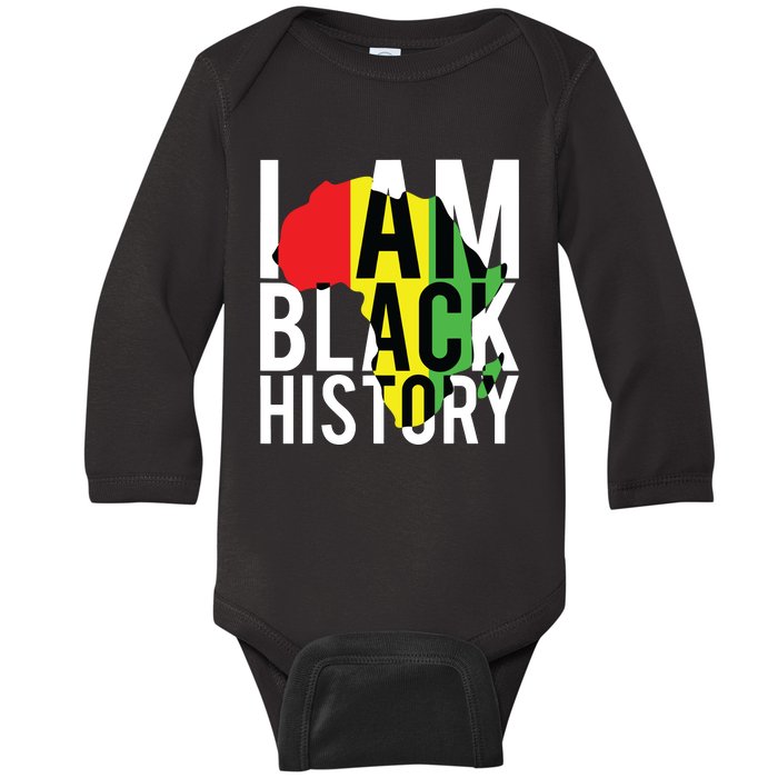 I Am Black History Black History Month Pride Gift Baby Long Sleeve Bodysuit