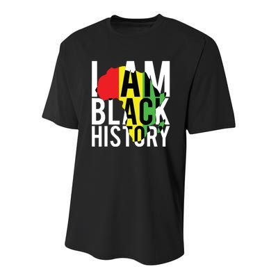 I Am Black History Black History Month Pride Gift Youth Performance Sprint T-Shirt