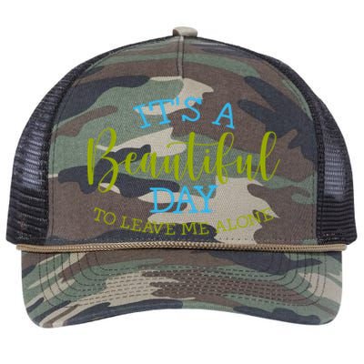 Its A Beautiful Day To Leave Me Alone Sarcastic Funny Meme Meaningful Gift Retro Rope Trucker Hat Cap