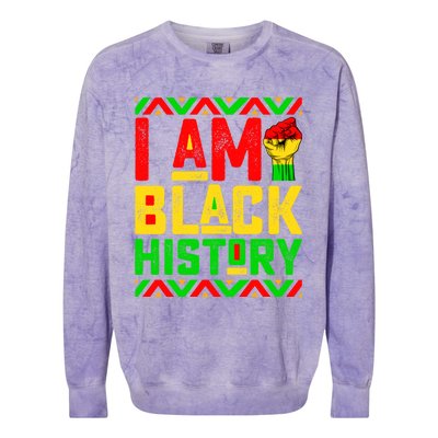 I Am Black History Month Pink And Green Juneteenth Cool Gift Colorblast Crewneck Sweatshirt