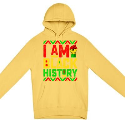 I Am Black History Month Pink And Green Juneteenth Cool Gift Premium Pullover Hoodie