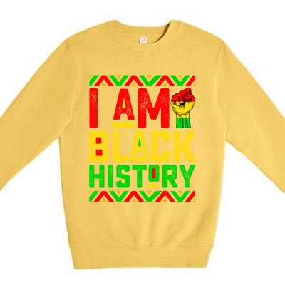 I Am Black History Month Pink And Green Juneteenth Cool Gift Premium Crewneck Sweatshirt