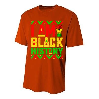 I Am Black History Month Pink And Green Juneteenth Cool Gift Performance Sprint T-Shirt