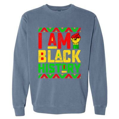 I Am Black History Month Pink And Green Juneteenth Cool Gift Garment-Dyed Sweatshirt