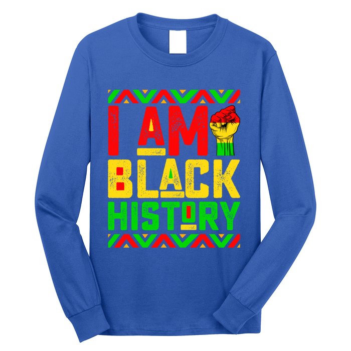 I Am Black History Month Pink And Green Juneteenth Cool Gift Long Sleeve Shirt