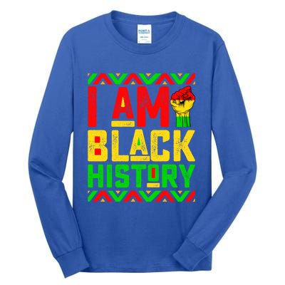 I Am Black History Month Pink And Green Juneteenth Cool Gift Tall Long Sleeve T-Shirt