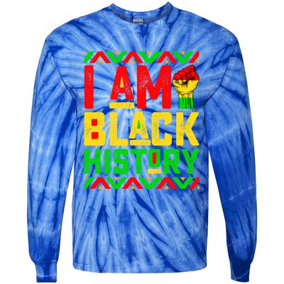 I Am Black History Month Pink And Green Juneteenth Cool Gift Tie-Dye Long Sleeve Shirt