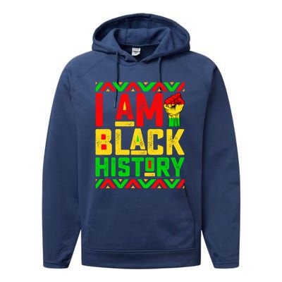 I Am Black History Month Pink And Green Juneteenth Cool Gift Performance Fleece Hoodie