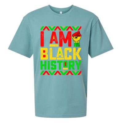 I Am Black History Month Pink And Green Juneteenth Cool Gift Sueded Cloud Jersey T-Shirt