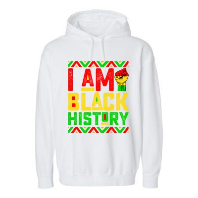 I Am Black History Month Pink And Green Juneteenth Cool Gift Garment-Dyed Fleece Hoodie