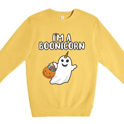 Im A Boonicorn Halloween Party Dress Unicorn Ghost Gift Premium Crewneck Sweatshirt