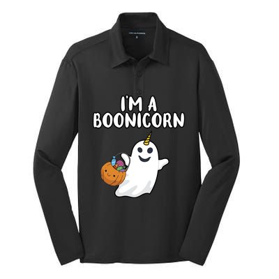 Im A Boonicorn Halloween Party Dress Unicorn Ghost Gift Silk Touch Performance Long Sleeve Polo