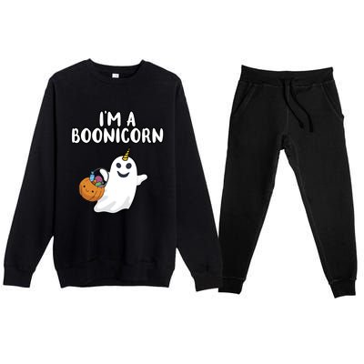 Im A Boonicorn Halloween Party Dress Unicorn Ghost Gift Premium Crewneck Sweatsuit Set