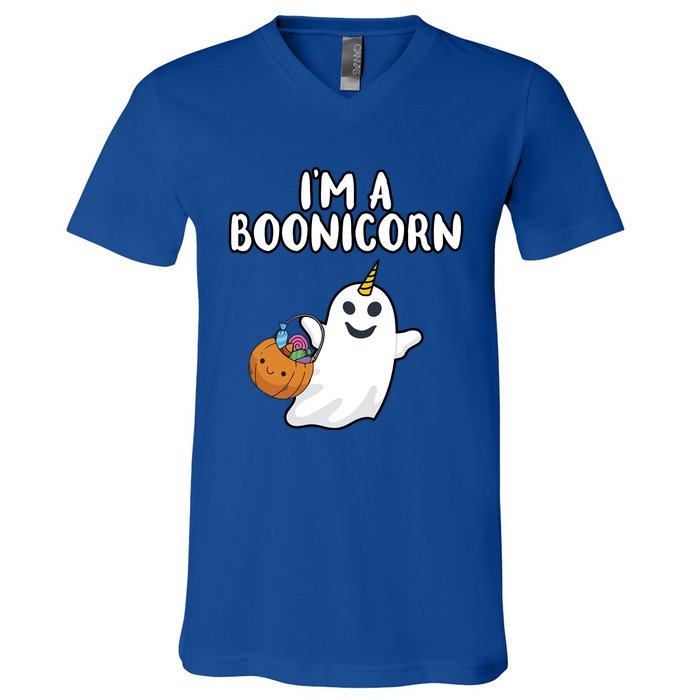 Im A Boonicorn Halloween Party Dress Unicorn Ghost Gift V-Neck T-Shirt