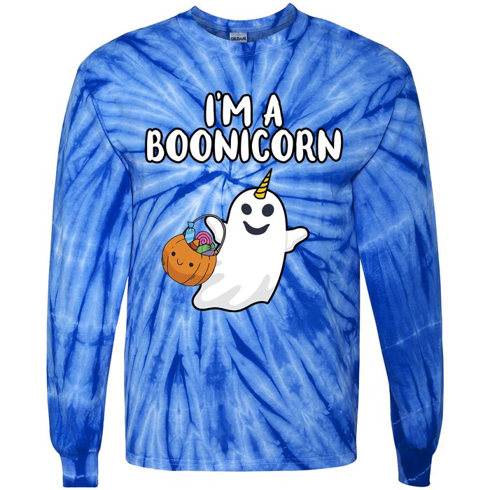 Im A Boonicorn Halloween Party Dress Unicorn Ghost Gift Tie-Dye Long Sleeve Shirt