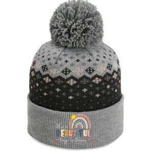 It's A Beautiful Day To Learn Cute Rainbow Boho Teacher Gift The Baniff Cuffed Pom Beanie