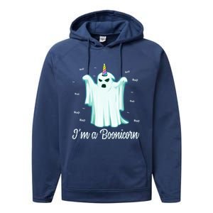 Im A Boonicorn Cute Halloween Gift Funny Ghost Unicorn Meaningful Gift Performance Fleece Hoodie