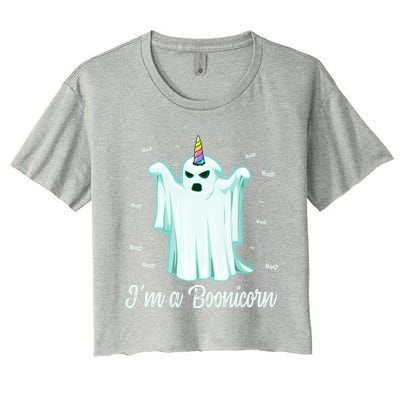 Im A Boonicorn Cute Halloween Gift Funny Ghost Unicorn Meaningful Gift Women's Crop Top Tee