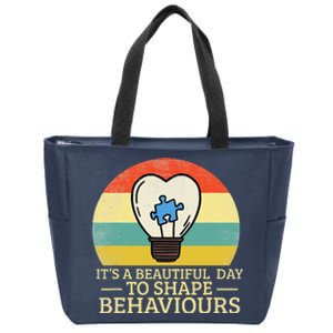 It's A Beautiful Day To Shape Behaviors Autism Teacher Zip Tote Bag