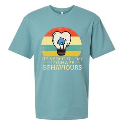 It's A Beautiful Day To Shape Behaviors Autism Teacher Sueded Cloud Jersey T-Shirt