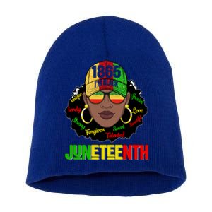 I Am Black Juneteenth Celebrating 1865 Black History Gift Short Acrylic Beanie