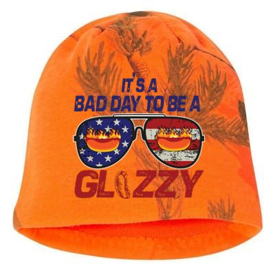 Its A Bad Day To Be A Glizzy Funny Hotdog Kati - Camo Knit Beanie