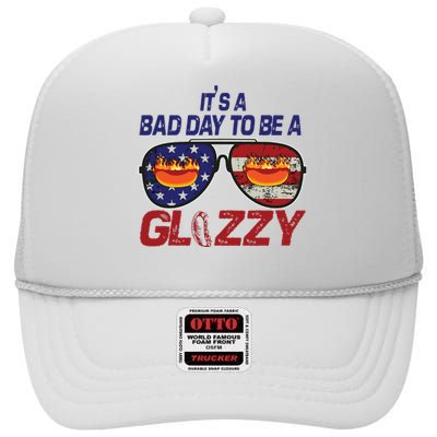 Its A Bad Day To Be A Glizzy Funny Hotdog High Crown Mesh Back Trucker Hat